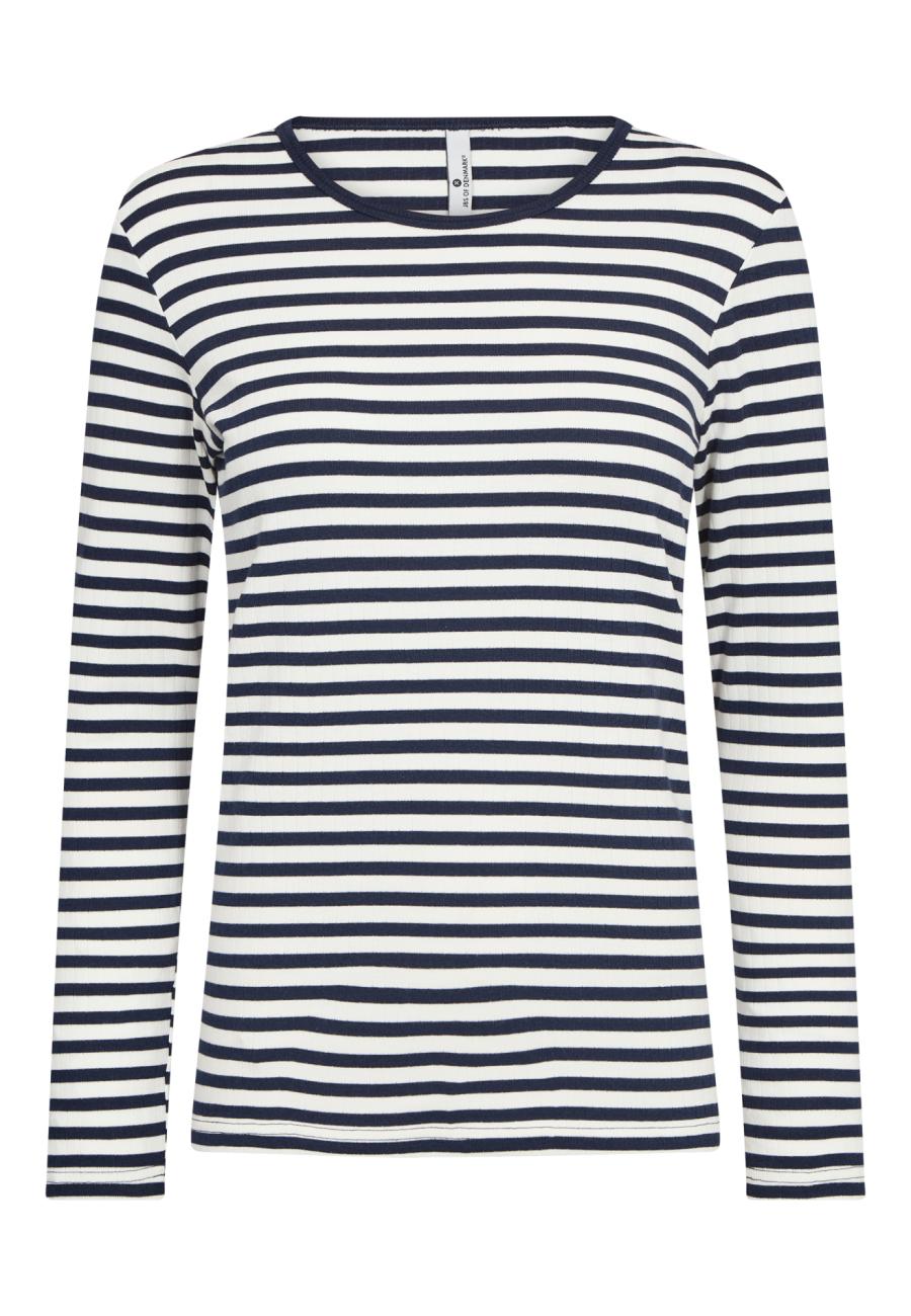 Langarm-Shirt, Ripp | Bambusviskose | Navy gestreift -JBS of Denmark Women