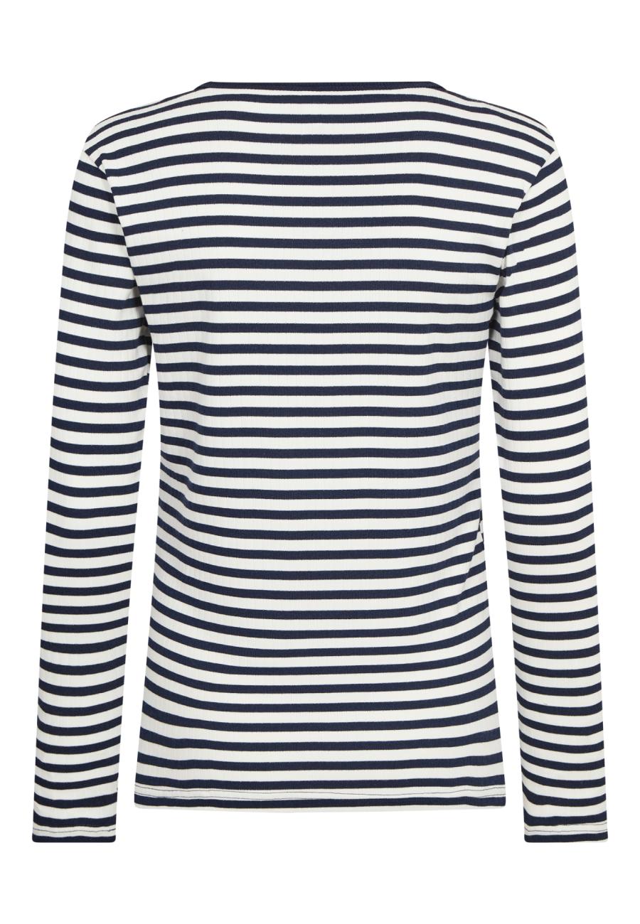 Langarm-Shirt, Ripp | Bambusviskose | Navy gestreift -JBS of Denmark Women