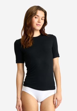 Kaschmir-Mix T-Shirt | Bambusviskose | Schwarz -JBS of Denmark Women