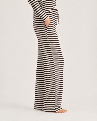 Loungehose, Ripp | Bambusviskose | Braun gestreift -JBS of Denmark Women