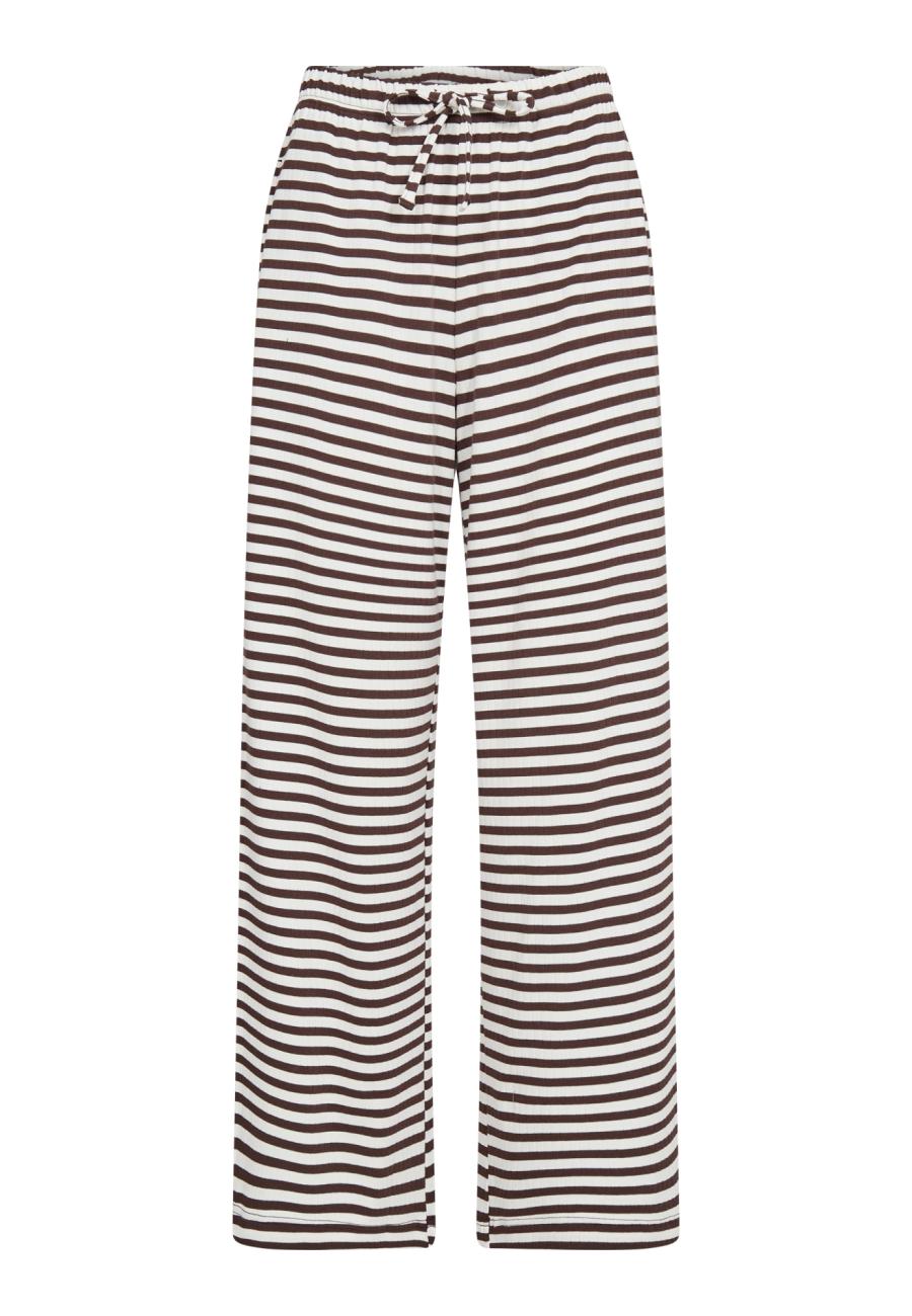 Loungehose, Ripp | Bambusviskose | Braun gestreift -JBS of Denmark Women