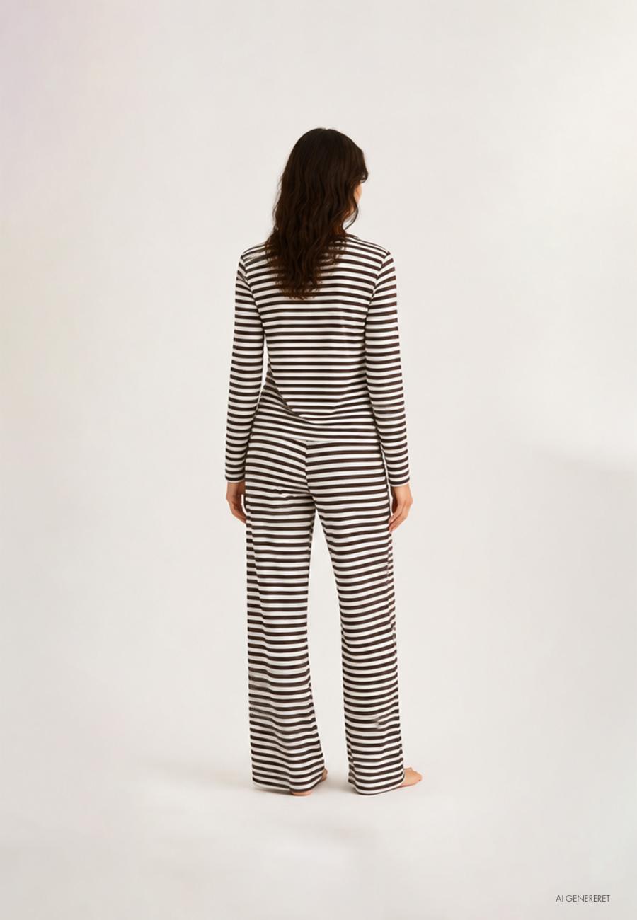 Loungehose, Ripp | Bambusviskose | Braun gestreift -JBS of Denmark Women