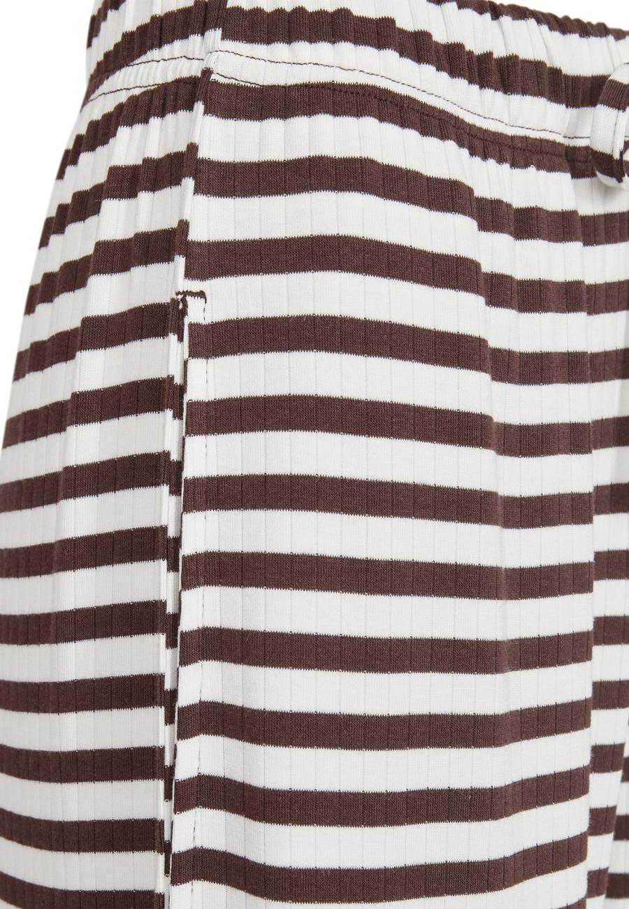 Loungehose, Ripp | Bambusviskose | Braun gestreift -JBS of Denmark Women