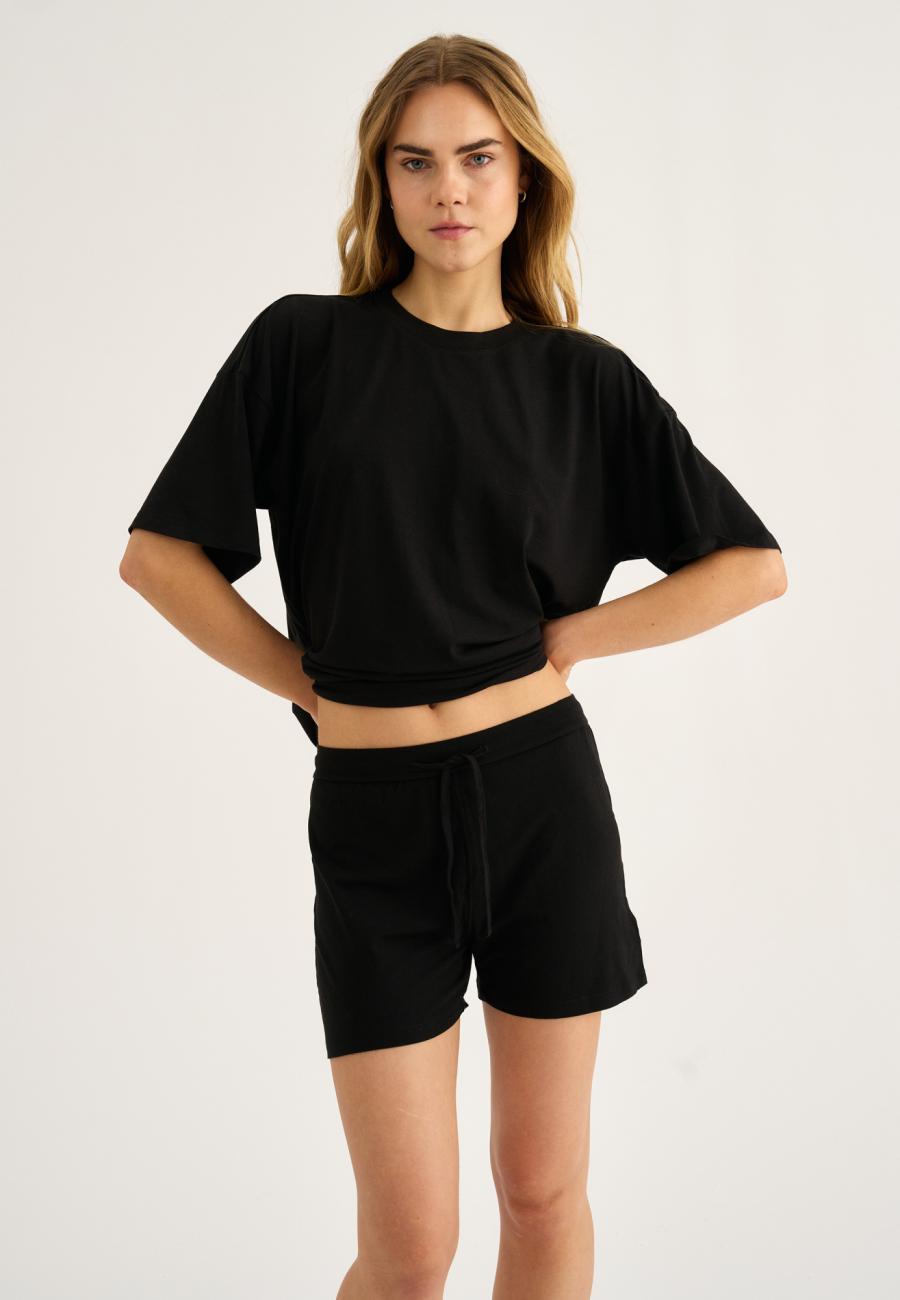 Sweatshorts, Bambus-Viskose, schwarz
