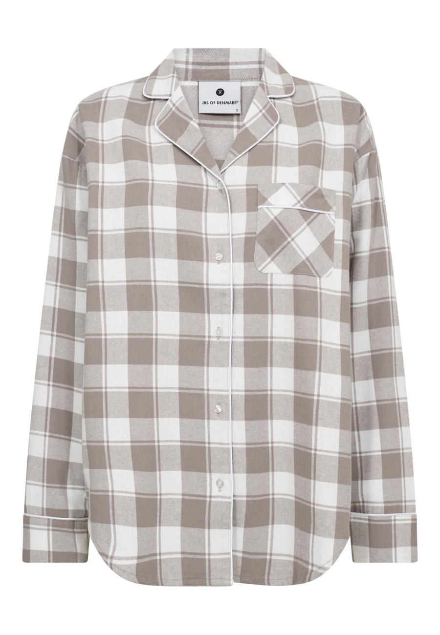 Pyjamasshirt | 100 % Bio-Baumwolle | Braun kariert -JBS of Denmark Women