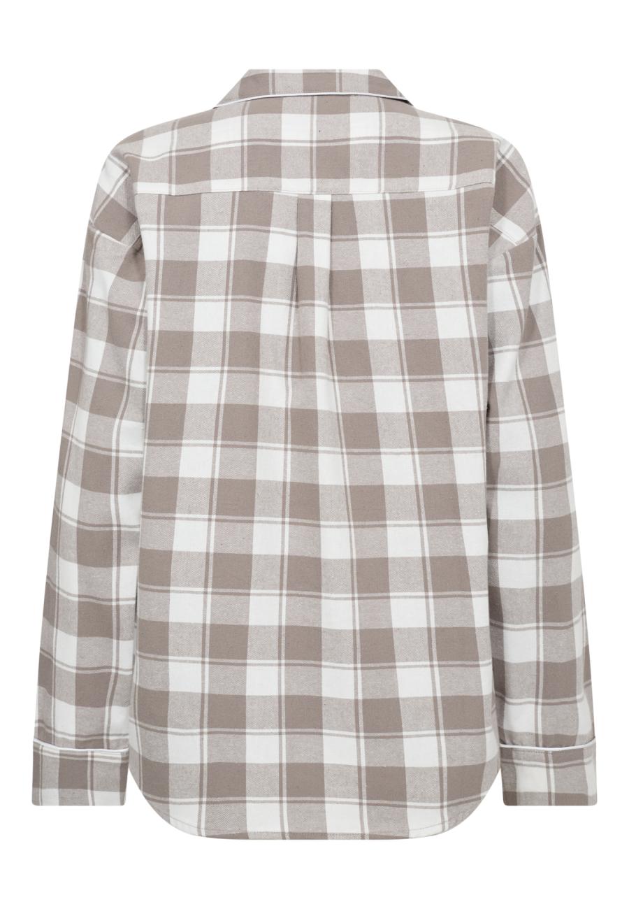 Pyjamasshirt | 100 % Bio-Baumwolle | Braun kariert -JBS of Denmark Women