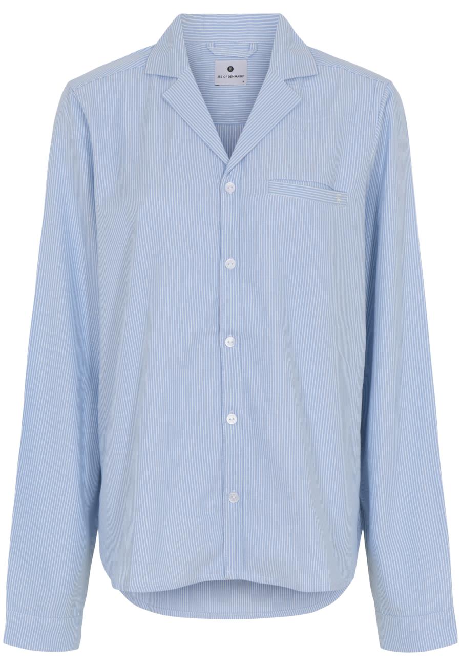 Pyjamashirt, langarm, Bambus-Viskose, blau gestreift