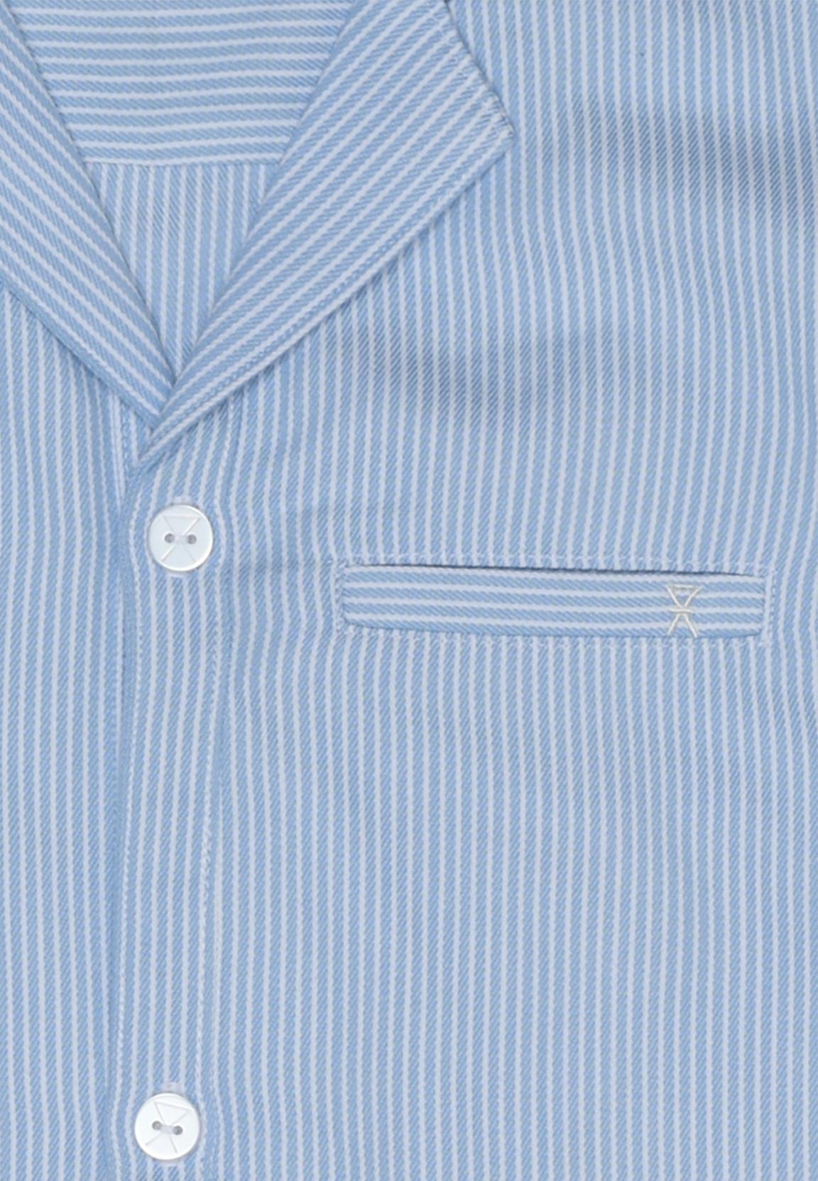 Pyjamashirt, langarm, Bambus-Viskose, blau gestreift