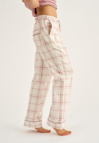 Pyjamahose, Flanell, 100% Bio-Baumwolle, rosa kariert