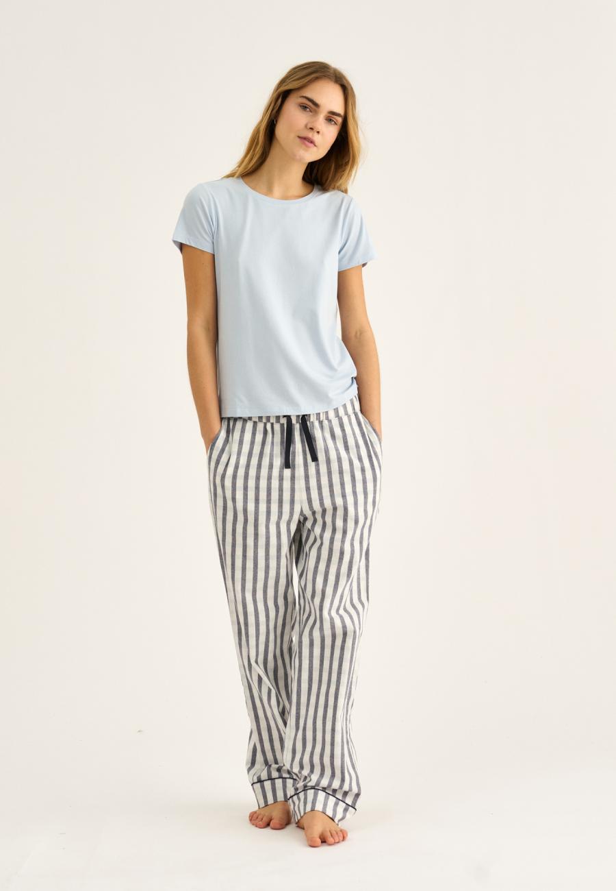 Pyjamahose, Flanell, 100% Bio-Baumwolle, grau kariert