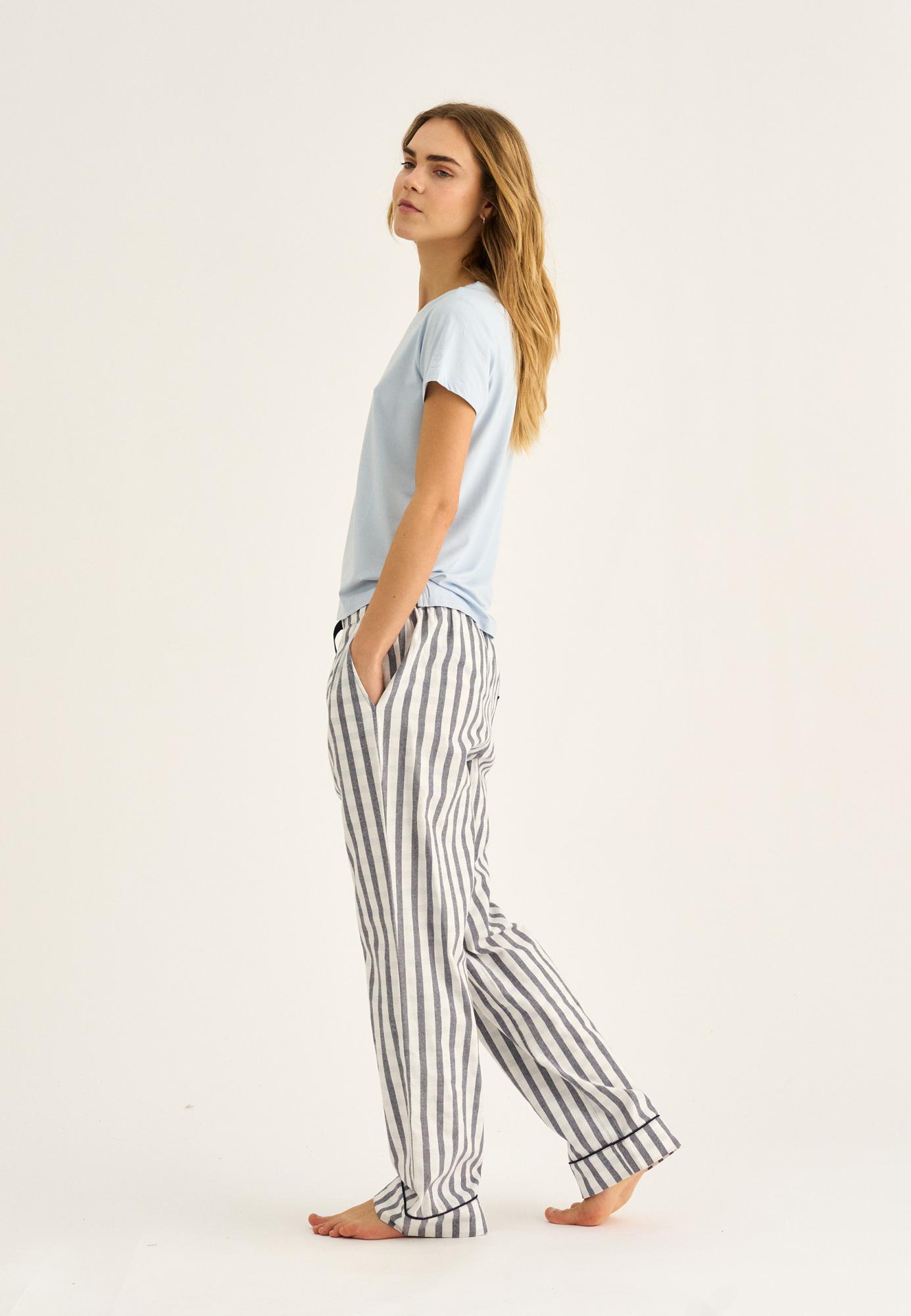 Pyjamahose, Flanell, 100% Bio-Baumwolle, grau kariert