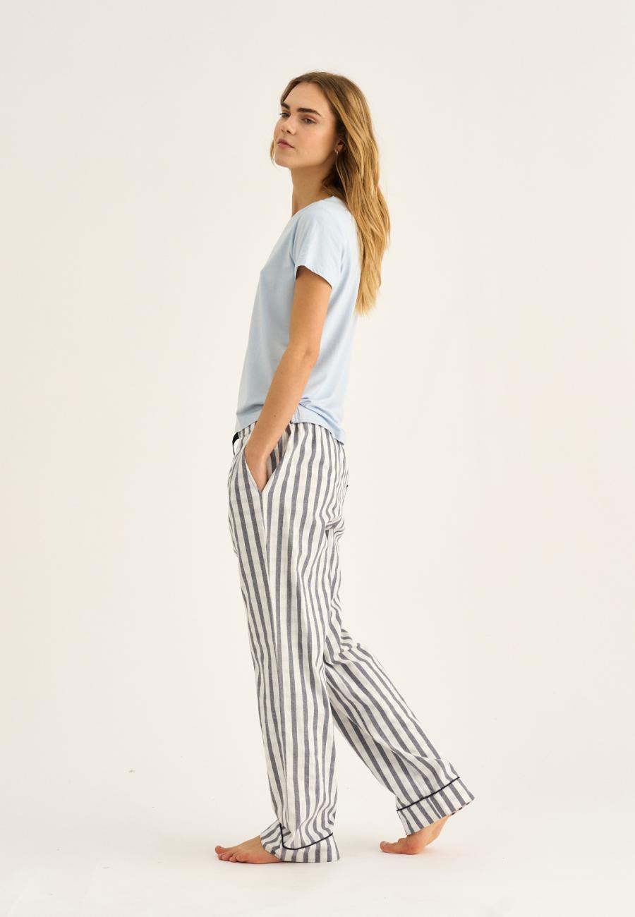 Pyjamahose, Flanell, 100% Bio-Baumwolle, grau kariert