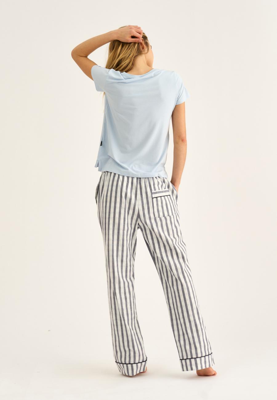 Pyjamahose, Flanell, 100% Bio-Baumwolle, grau kariert