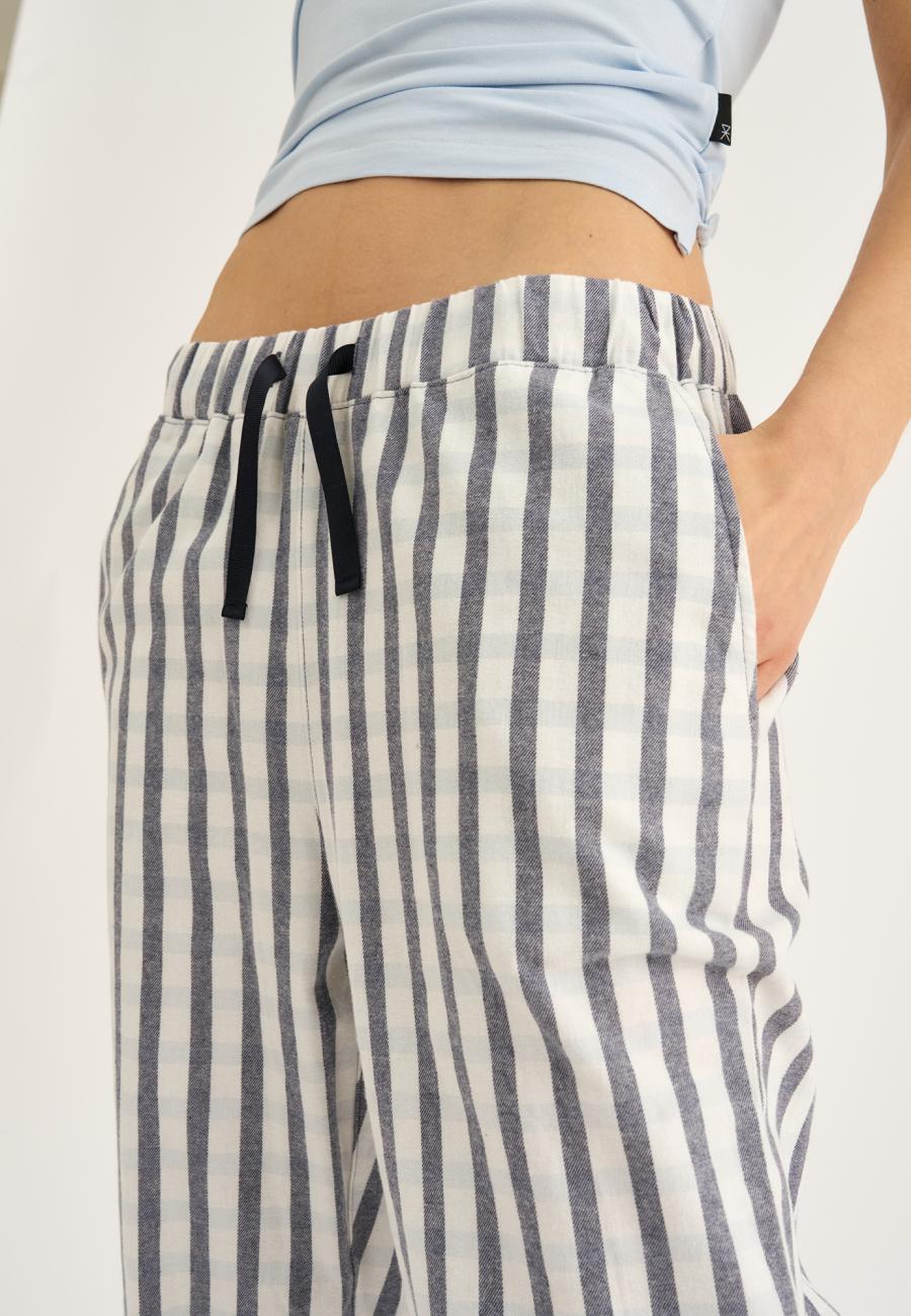 Pyjamahose, Flanell, 100% Bio-Baumwolle, grau kariert