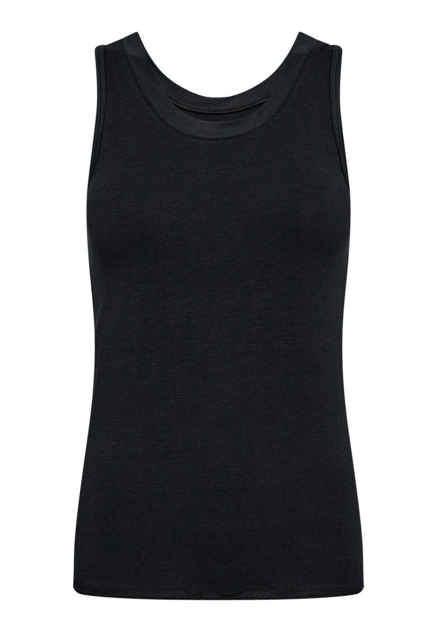 Tanktop, Bio-Bambusviskose, Schwarz