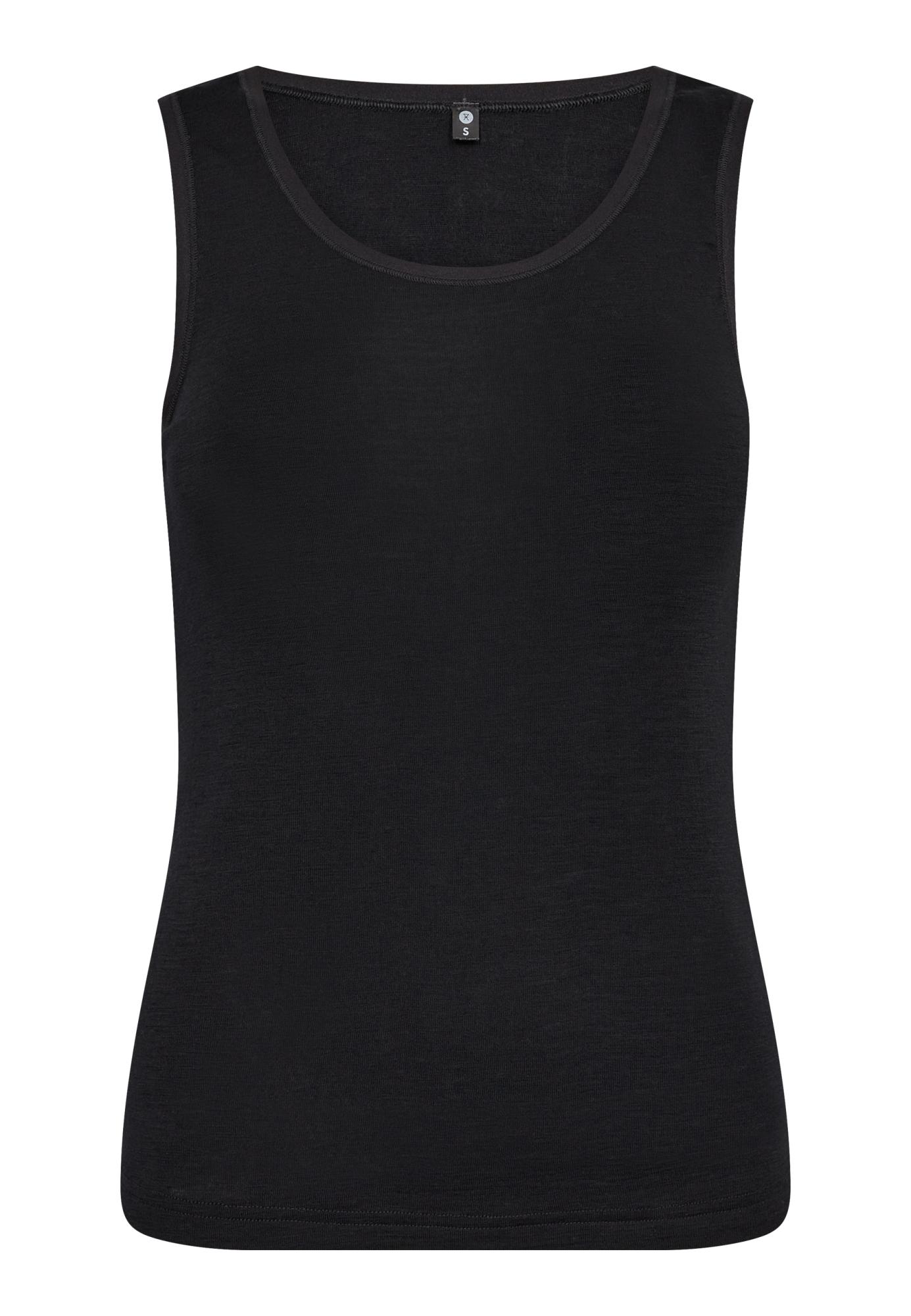 Tanktop, 100% Bio-Wolle, Schwarz