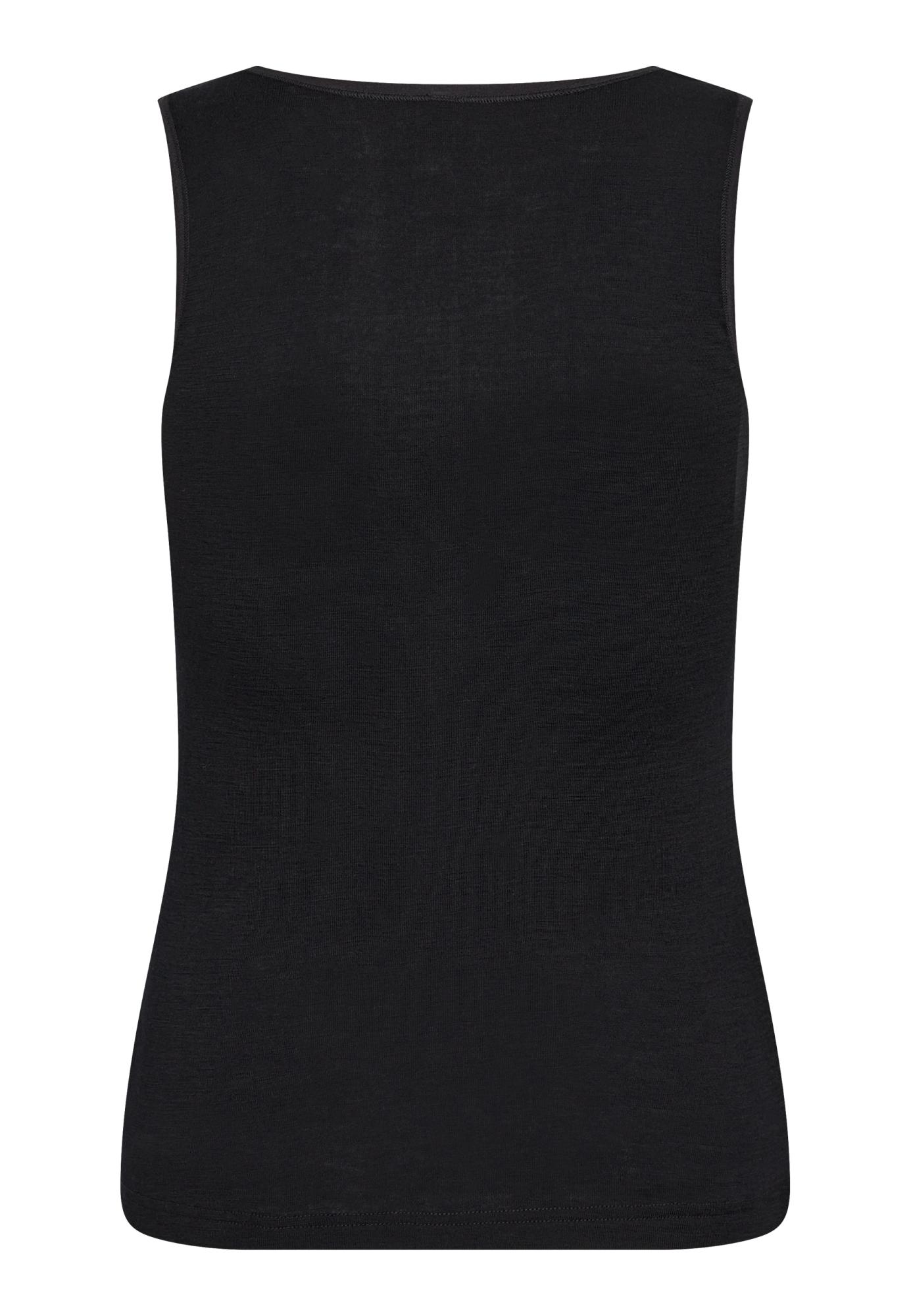 Tanktop, 100% Bio-Wolle, Schwarz