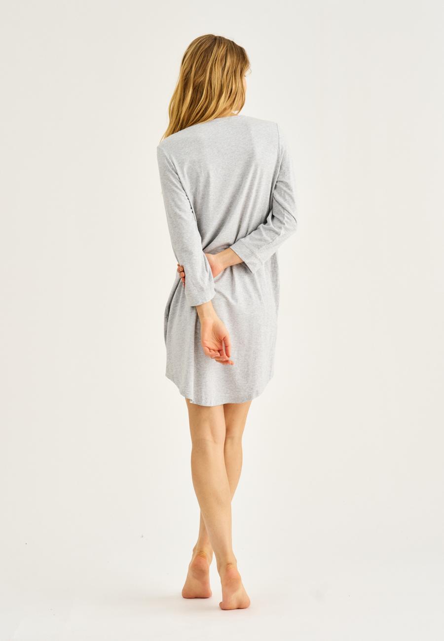 Big Shirt, Langarm, Bambusviskose, Grau
