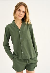 Pyjamashirt, Seersucker | Bambus-Viskose | grün -JBS of Denmark Women
