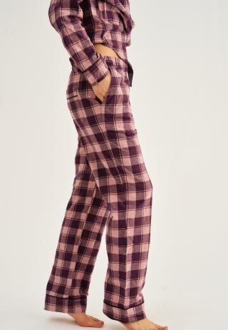 Pyjamahose, Flanell, 100% Bio-Baumwolle, dunkelrosa kariert Pyjamahose, Flanell, 100% Bio-Baumwolle, dunkelrosa kariert