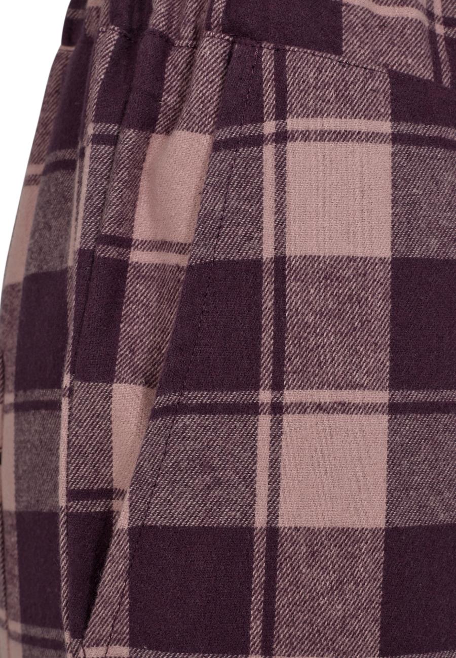 Pyjamahose, Flanell, 100% Bio-Baumwolle, dunkelrosa kariert