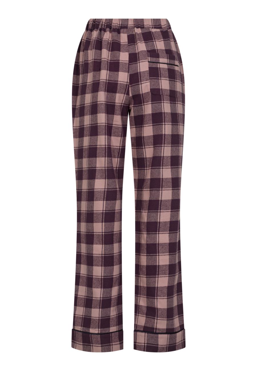 Pyjamahose, Flanell, 100% Bio-Baumwolle, dunkelrosa kariert