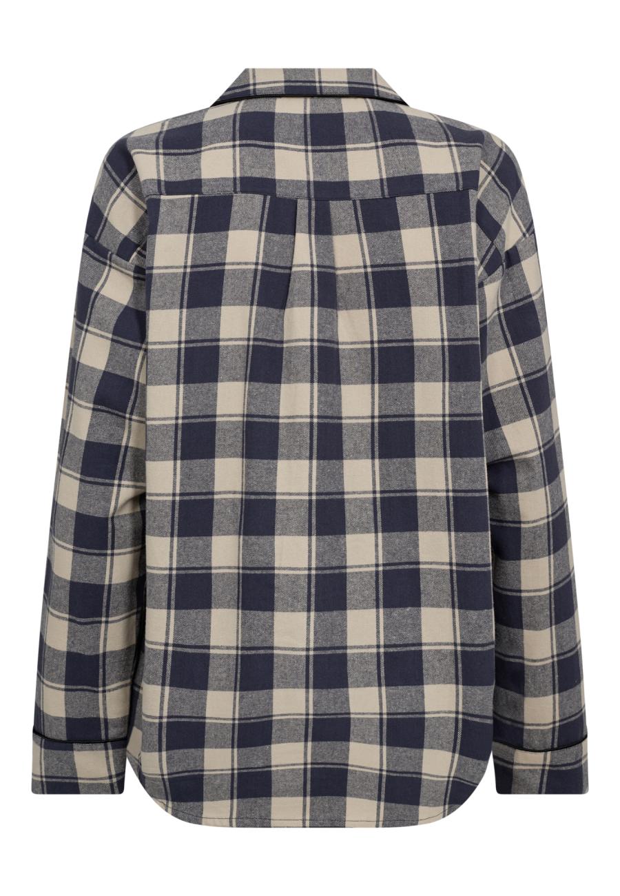Pyjamashirt, Flanell, 100% Bio-Baumwolle, blau kariert