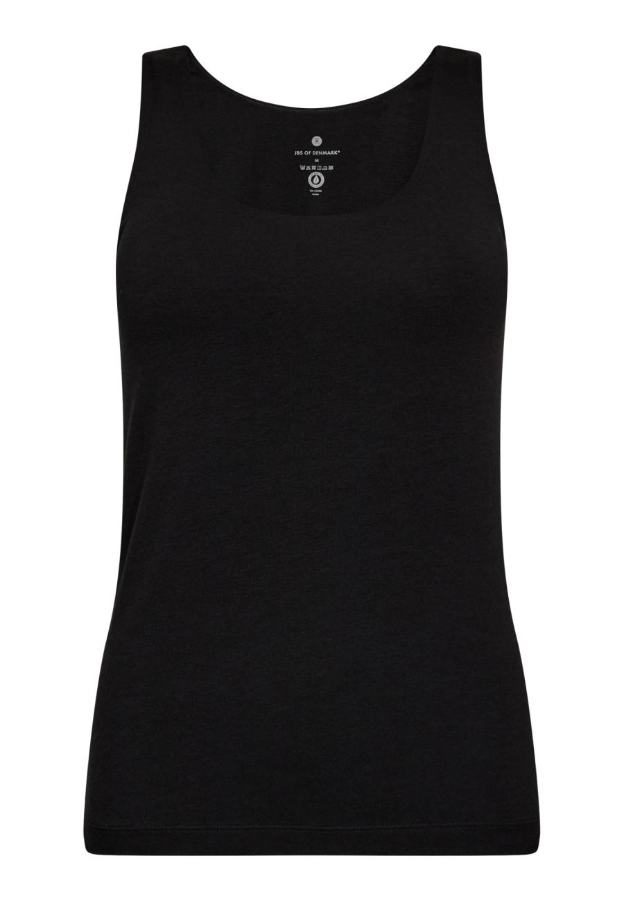 Tanktop mit support, Bambusviskose, Schwarz